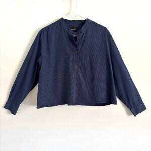 Rachel Comey Deep Blue Button-Up Blouse